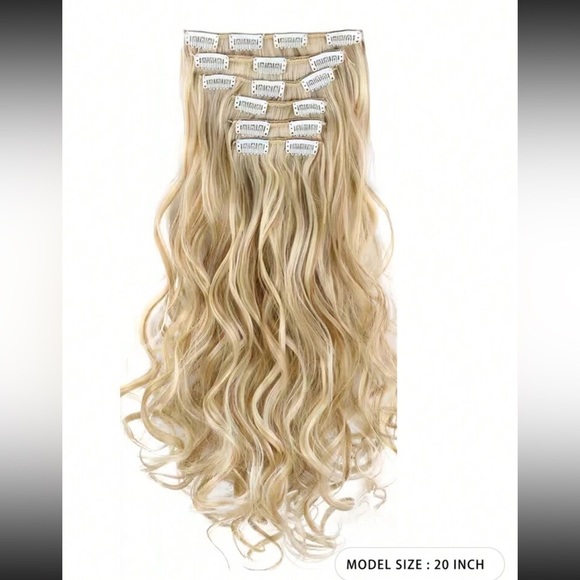 Synthetic 20Inch Long Curly Hair Extension Heat Resistant Fiber - Picture 2 of 4